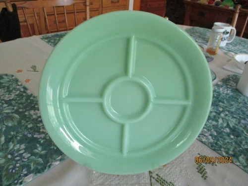 FIRE KING JADEITE 5-PART G311 PLATES WITH LOGO UNUSED