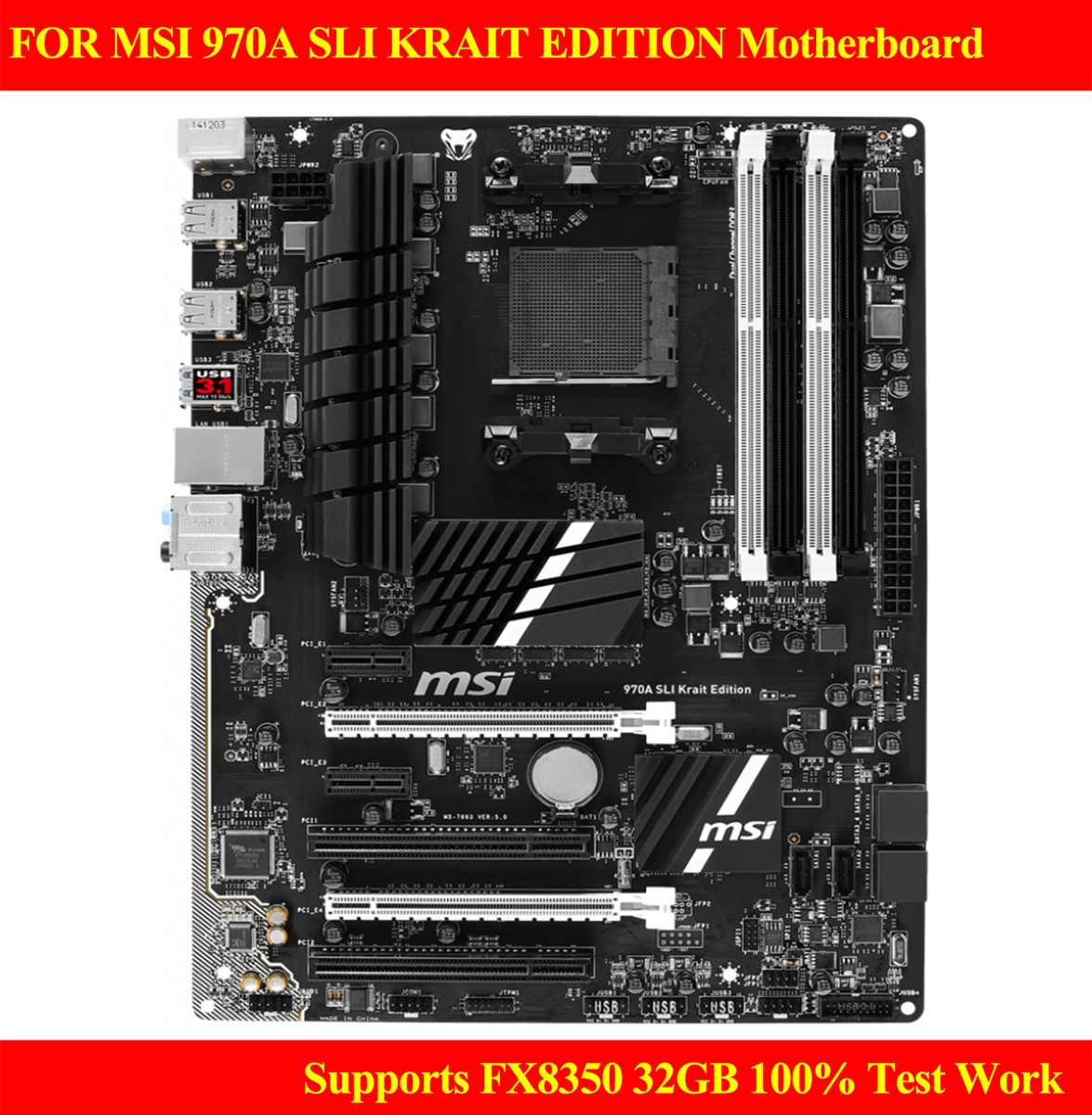 FOR MSI 970A SLI KRAIT EDITION Motherboard Supports FX8350 32GB