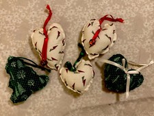Set Of Five Stuffed Christmas Decorations