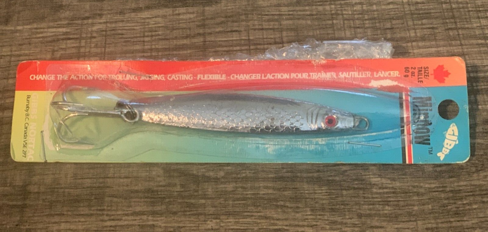 Vintage Fishing Lure - Gibbs Minnow no.60  - 2oz - Chrome- New