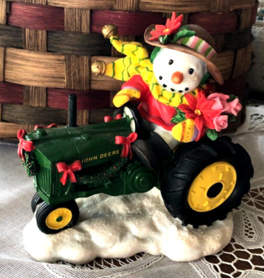ENESCO JOHN DEERE FRIENDS - SNOWMAN /TRACTOR - HAPPY HOLIDAYS, DEERE