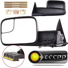 Chrome Power Tow Mirrors Pair For 94-97 Dodge Ram 1500 2500 3500 Manual Fold Chrome Power Tow Mirrors Pair For 94-97 Dodge Ram 1500 2500 3500 Manual Fold