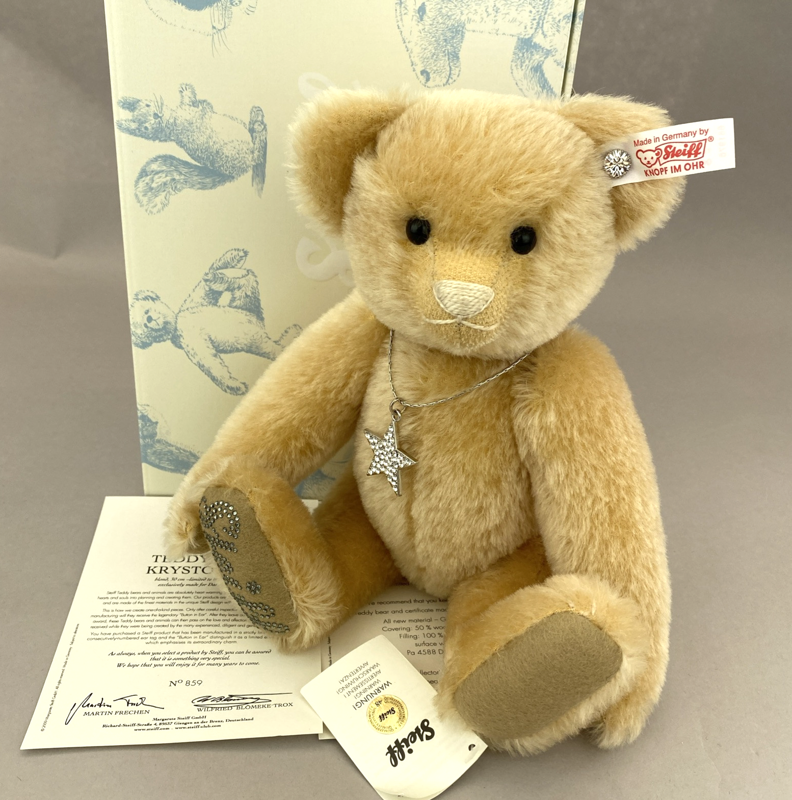 Steiff Krystopher Ltd Edition Bear  - 30cm - Blond Mohair - EAN:661976 - 2009