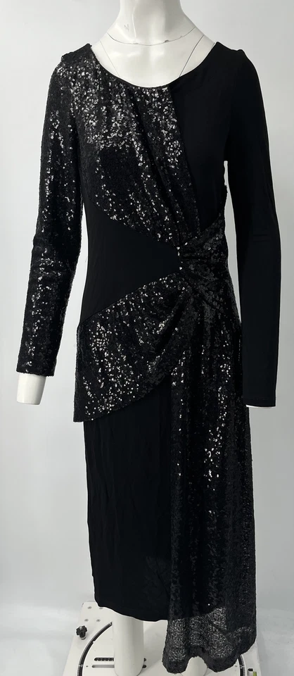 Vestido Prabal Gurung Shilu Twist-Front Manga Larga Lentejuelas Línea A talla 12 Foto 3 de 4