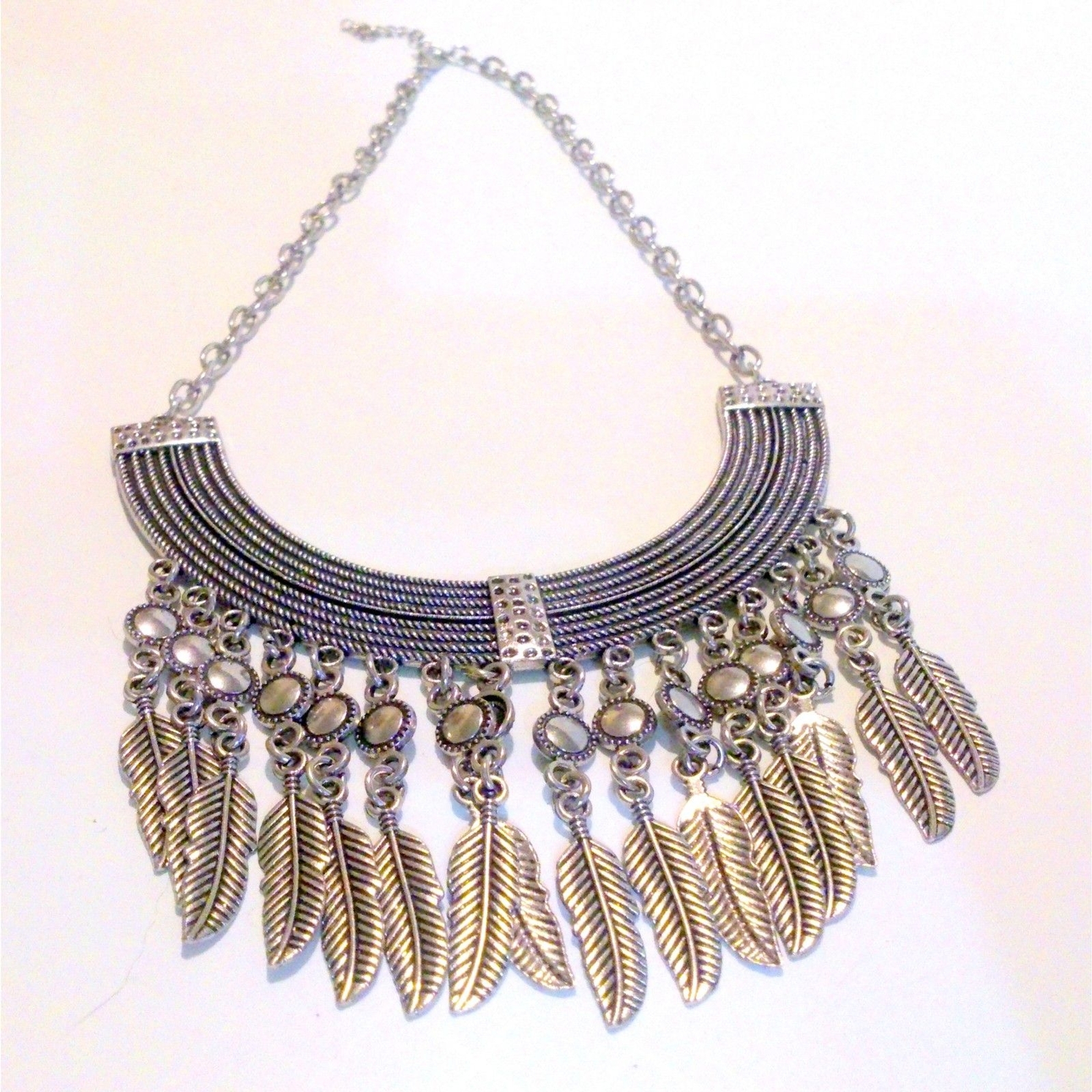 Boho Inspired Feather Accented Statement Necklace - image 4