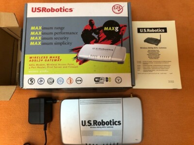 USRobotics Router (4 x LANPort) / Model 9108A / Wireless Maxg / ADSL2+