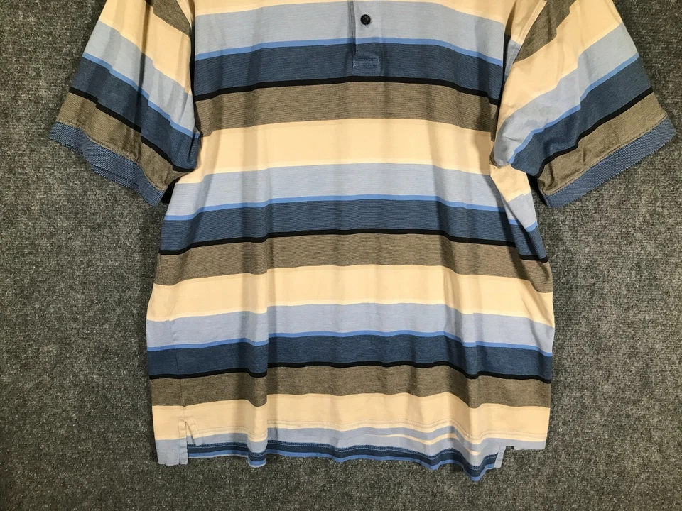 Camiseta Polo IZOD Para Hombres XL Manga Corta Calce Regular Informal Cuello Rayas Suave Foto 4 de 4