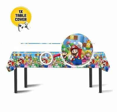 Super Mario Table Cover Party Decoration Plastic Tablecloth Mario Party Decor