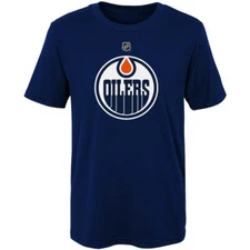Preschool Edmonton Oilers NHL Hockey Blue Primary Logo T-Shirt Outerstuff