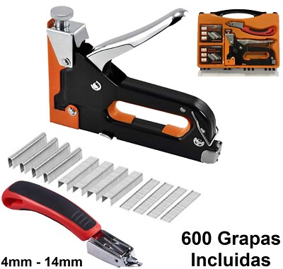 Grapadora Tapicero + saca grapas de 4mm a 14mm industrial con estuche Envio  24H | eBay