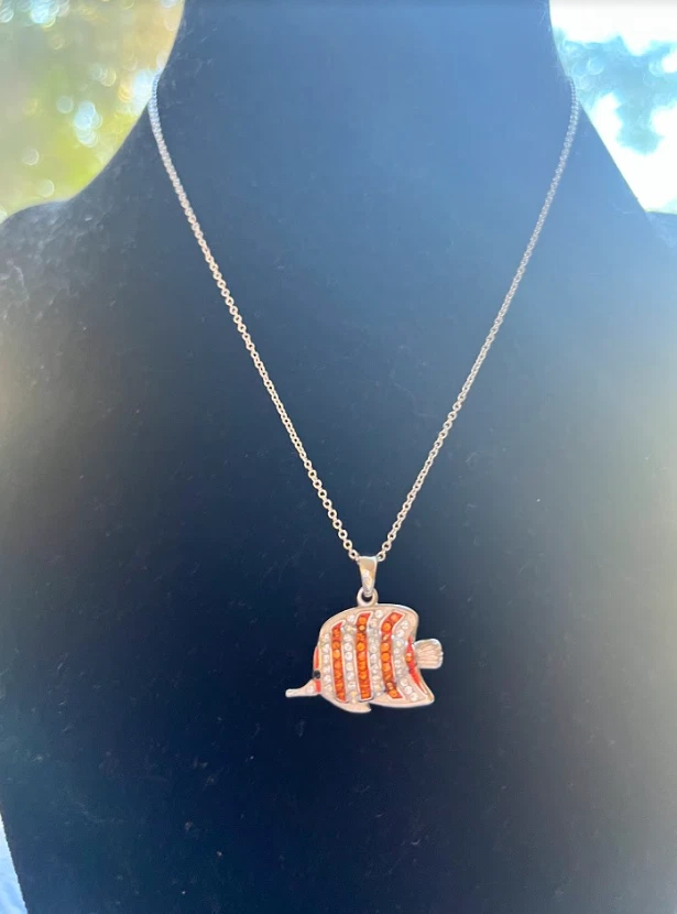 TCS Touchstone Crystal by Swarovski 2335N Tropical Fish Necklace