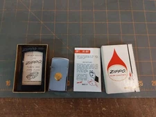 Vintage 1969 Shell Oil Gas Company Gasoline Ad Slim Zippo Lighter & Box Unfired