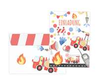 Friendly Fox Feuerwehr Einladung, 12 Feuerwehr Einladungskarten Kindergeburtstag