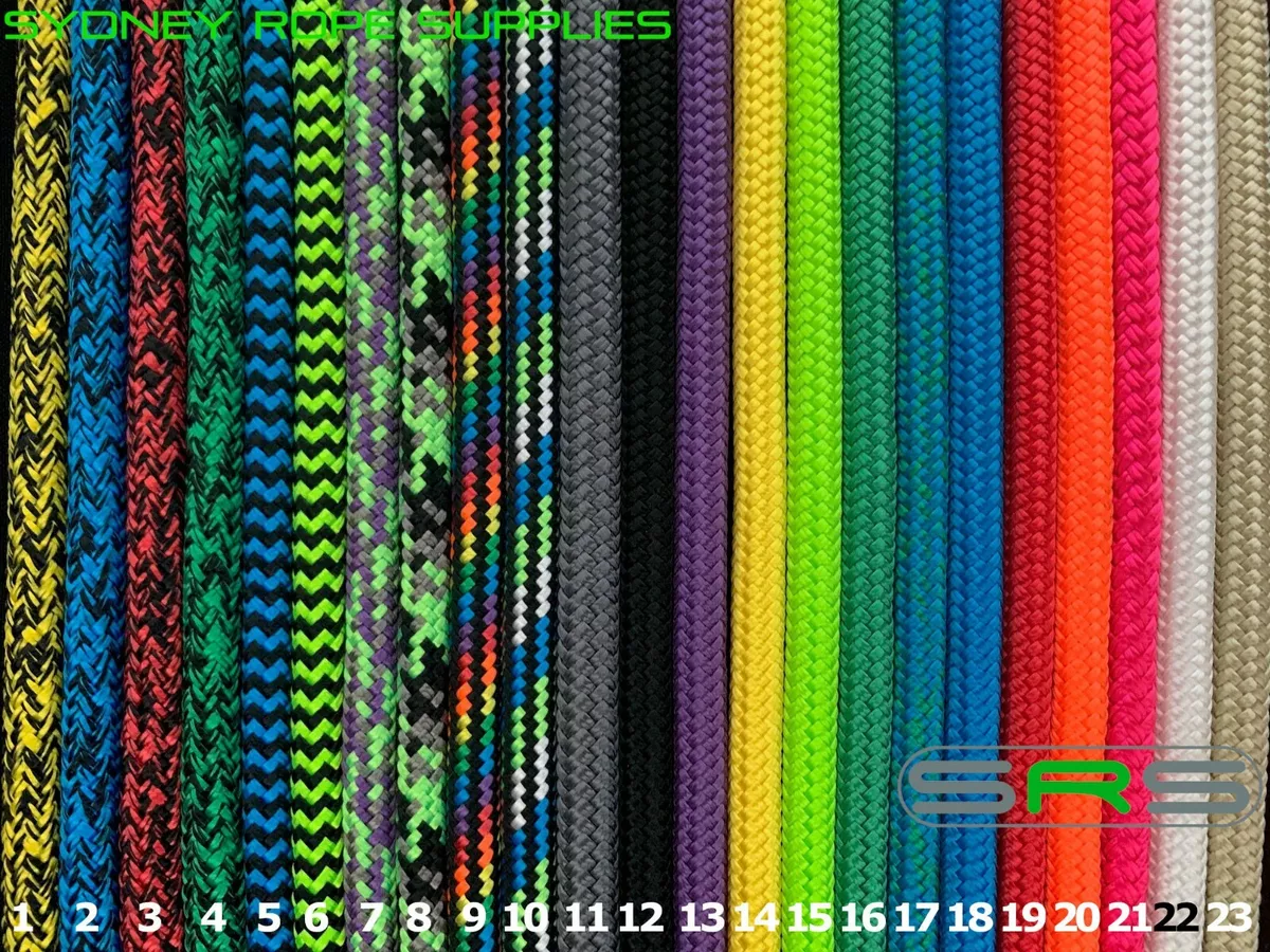 100MTR x 8MM DOUBLE BRAIDED YACHT ROPE POLYESTER SOLID COLOURS