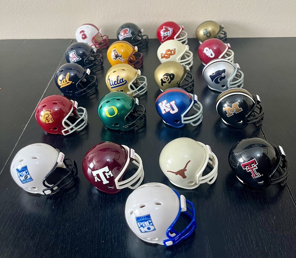 Riddell PAC / BIG 10 & 12 NCAA College Football MINI Helmets 2" LOT