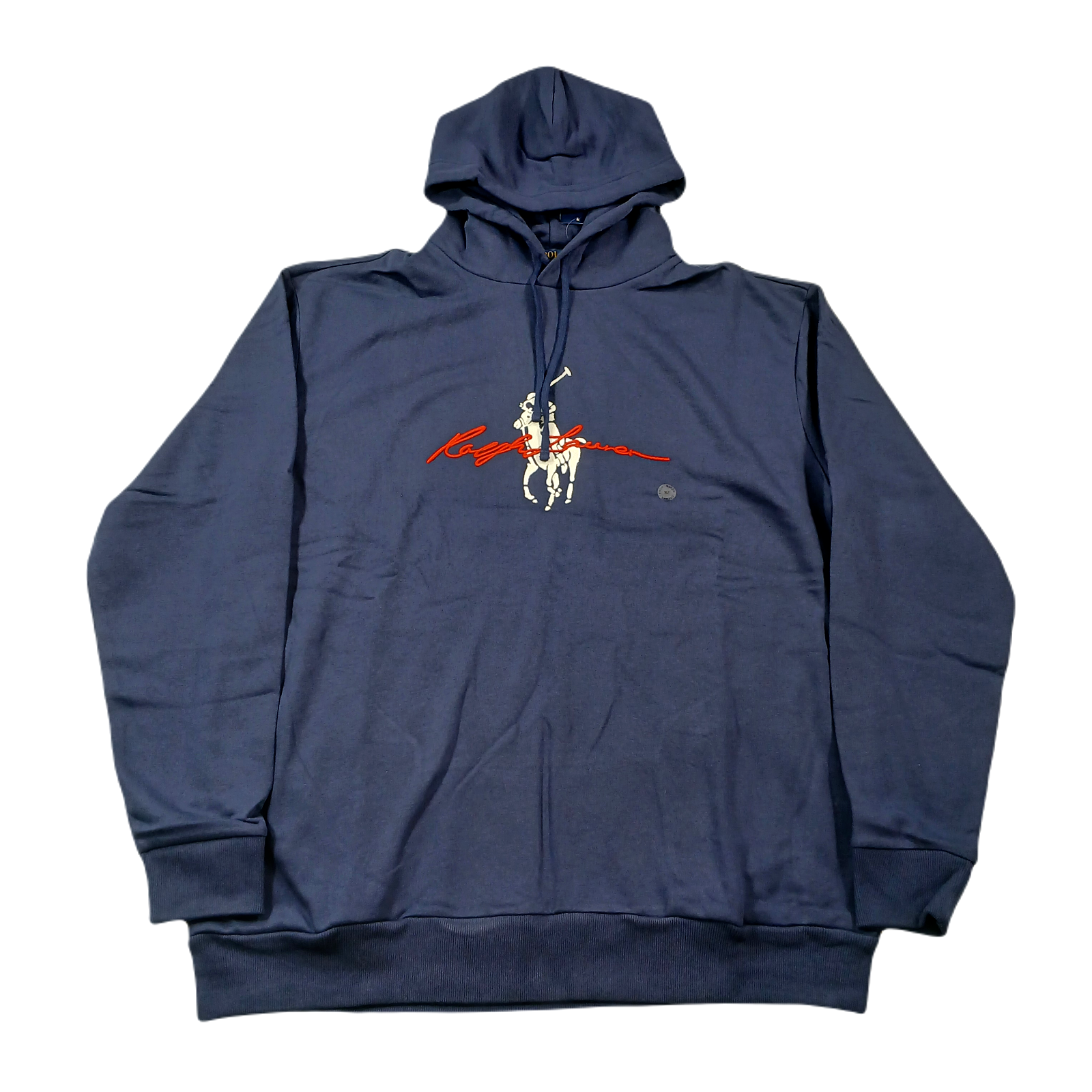Polo Ralph Lauren Big Pony Logo Fleece Felpa con Cappuccio Uomo XLT Grande Alta Navy