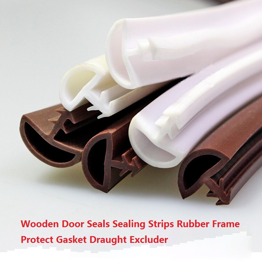 Wooden Door Seals Sealing Strips Rubber Frame Protect Gasket Draught  Excluder