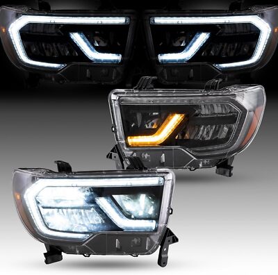 VLAND Headlights For 07-13 Toyota Tundra &08-20 Sequoia Front Lamps W/Sequential