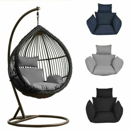 Schaukel Hängesessel Ei Rattanstuhl Outdoor Hängematte Ständer Kissen ohne Stuhl - Bild 6 von 15