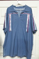 Handmade Native American Men's Blue Ribbon Shirt Pink White Hearts XL