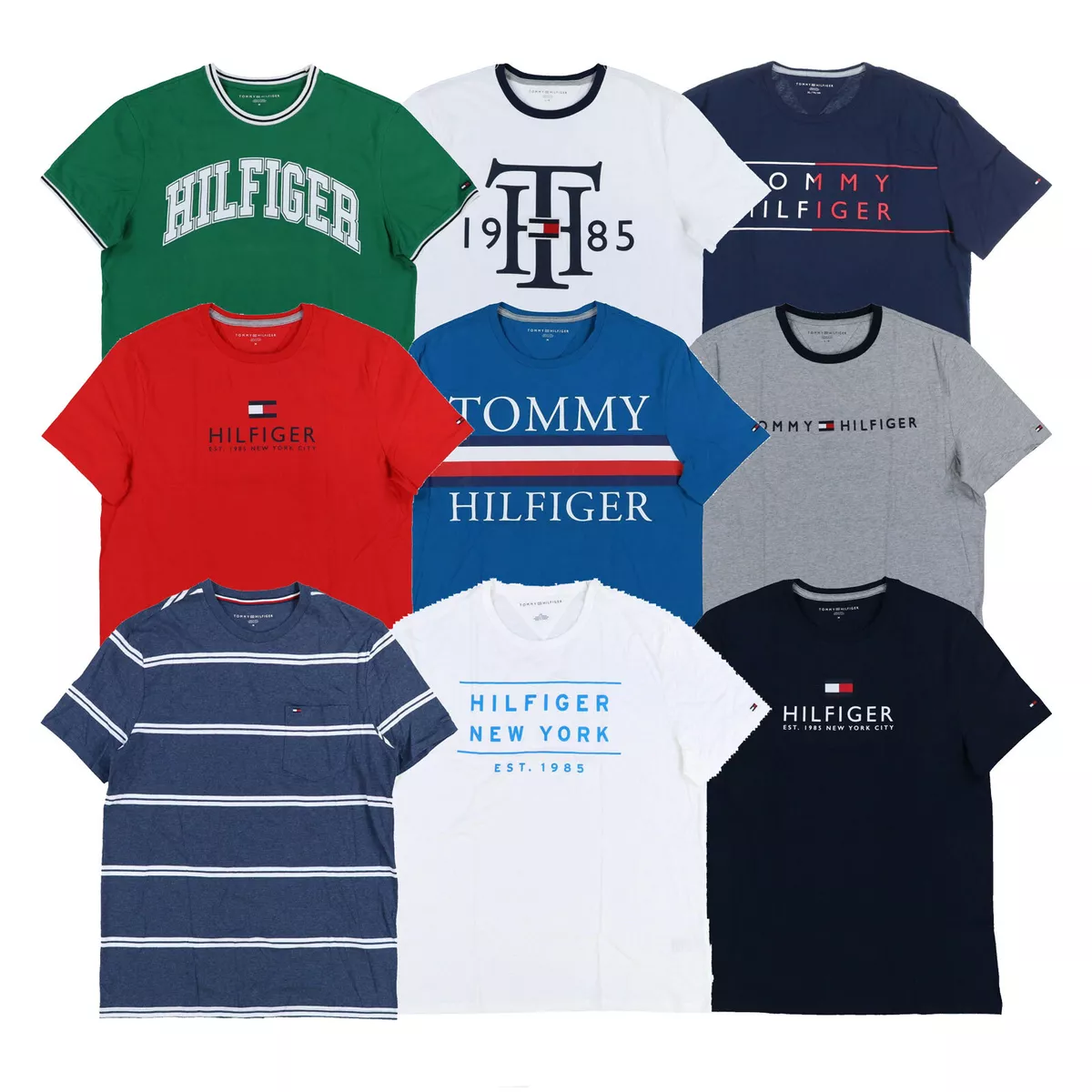 Tee T-Shirt Crew Graphic | Flag Casual Tommy Neck Mens Hilfiger Sleeve eBay Short Logo