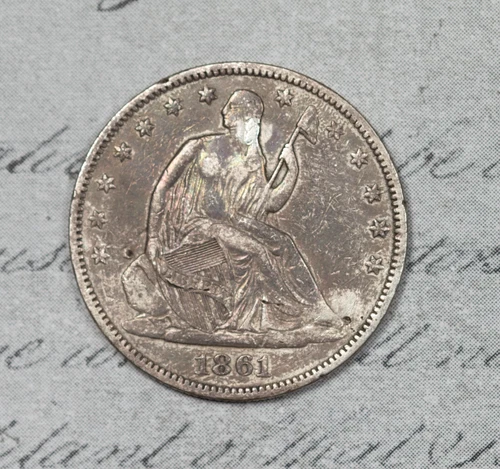 1861-O Seated Liberty Half Dollar XF Detail W-01 RARE Union Issue #12DRX