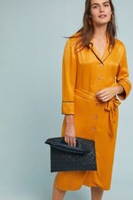 NEW ANTHROPOLOGIE YELLOW MIQUELLA SHIRTDRESS MIDI DRESS BY SEEN WORN KEPT SZ 6