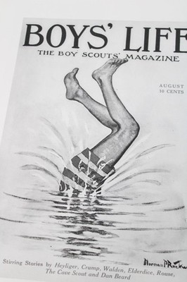 Black White Boys Life Swimming Reprint Print Norman Rockwell Vintage 94326