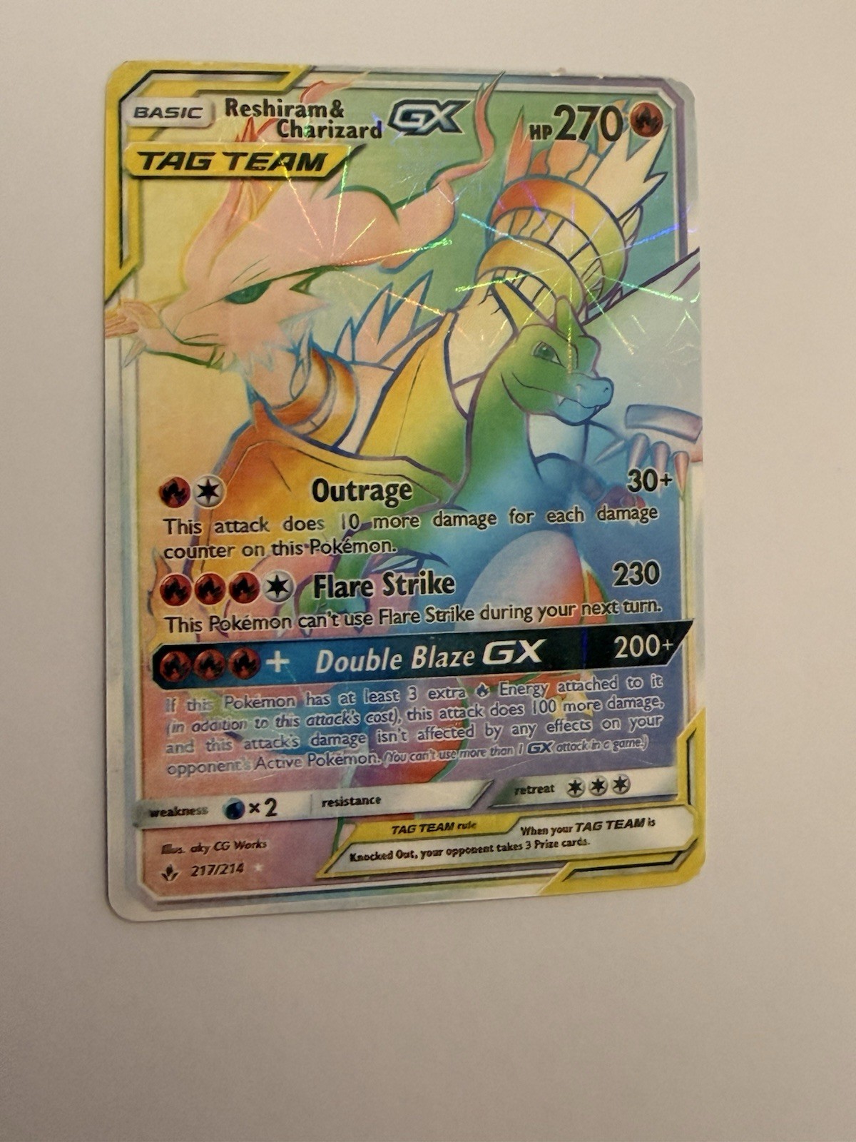 Pokémon TCG Reshiram & Charizard GX TAG TEAM 217/214 Full Art Foil (EN)