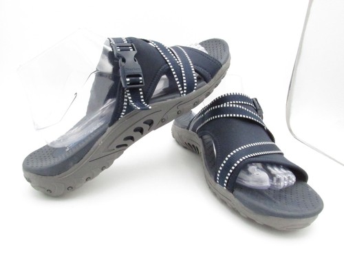 Skechers Women's Size 10 Navy Blue Strappy Slip On Outdoor Lifestyle Sandals