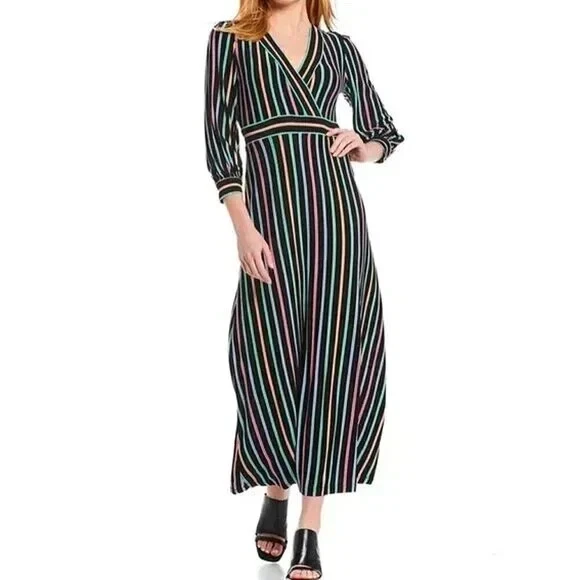 chiffon polka dot maxi dress Emilia Black Polka Dot Chiffon Maxi Dress, S / Black