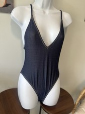 AERIE NWT Demin Blue One Piece Swimsuit Bathing Suit Size - Small - S-A