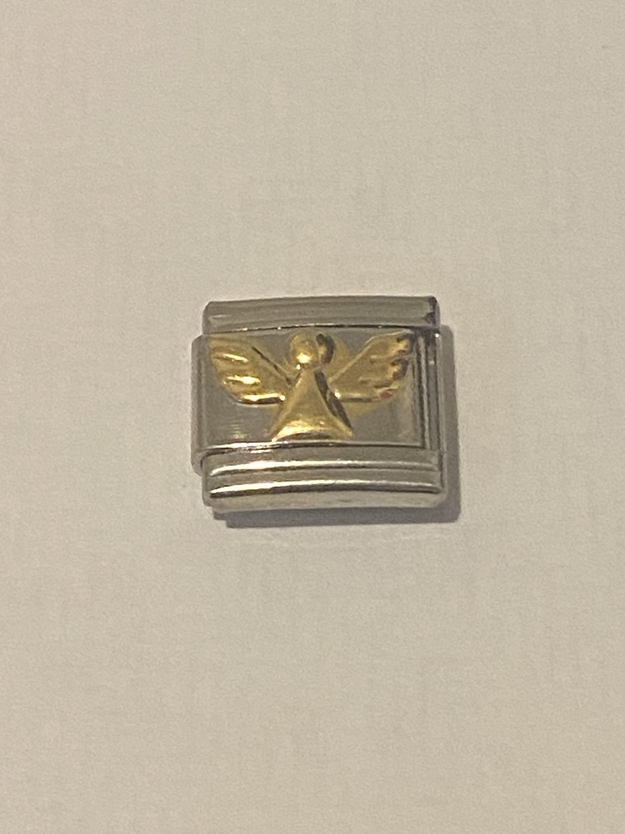 Gold Guardian Angel Silver Charm Fits 9mm Classic Italian