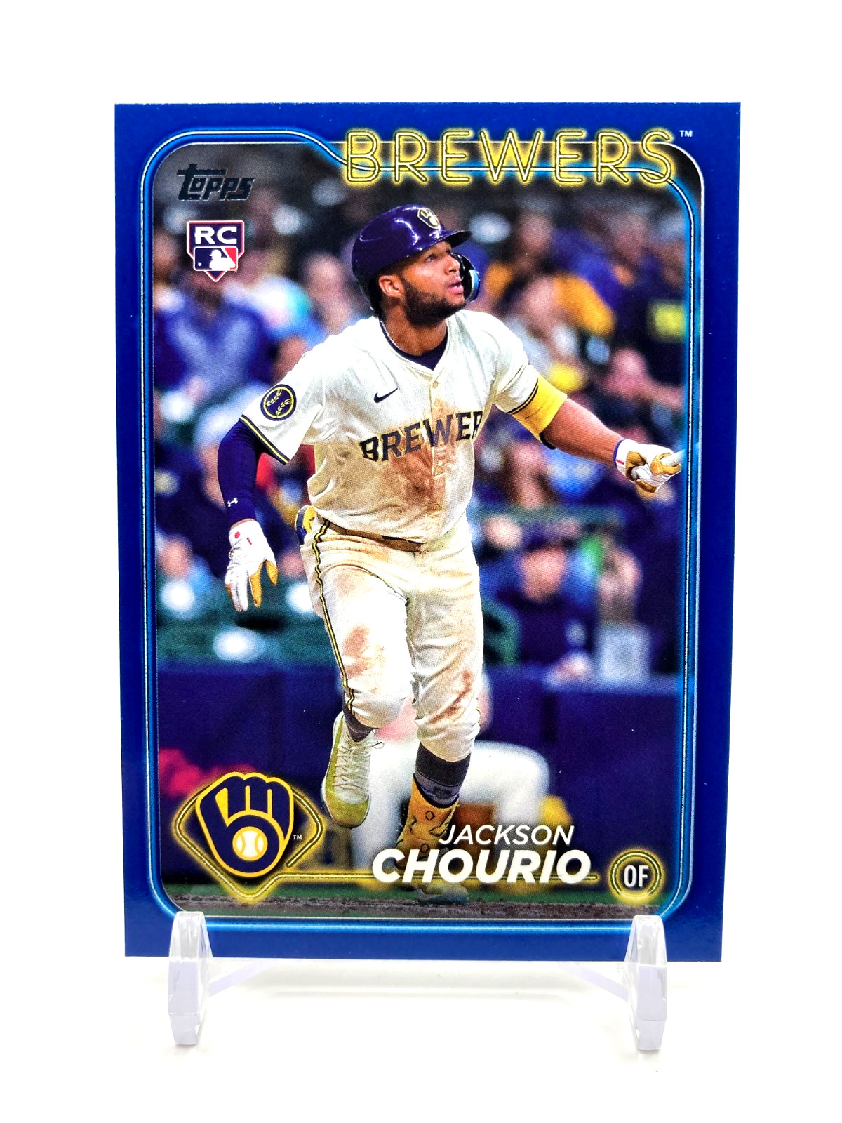 2024 Topps Update #US240 / Jackson Chourio RC Brewers / Royal Blue Border SP