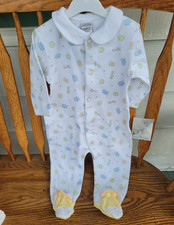 vintage Little Wonders Animal Print Footed Cotton Long Sleeve One-Piece 6-9M