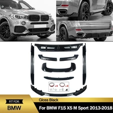 Front Lip Rear Body Kit +Side Skirts Diffuser For 2013-2018 BMW F15 X5 M Sport