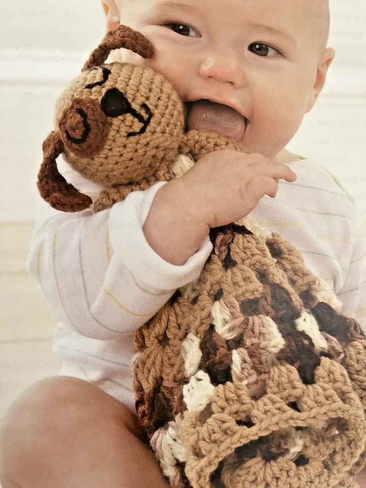 Lovie Blankets to Crochet Lot 2 BLANKETS & BUDDIES ANIMAL LOVIE BLANKETS Baby - Image 3 of 4