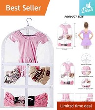 Clear Hanging Garment Bag with 3 Pockets - Perfect for Dance Costumes