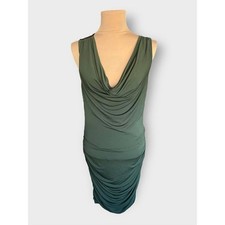 Express Women’s L Ruched Cowl Neck Dark Green Jersey Dress