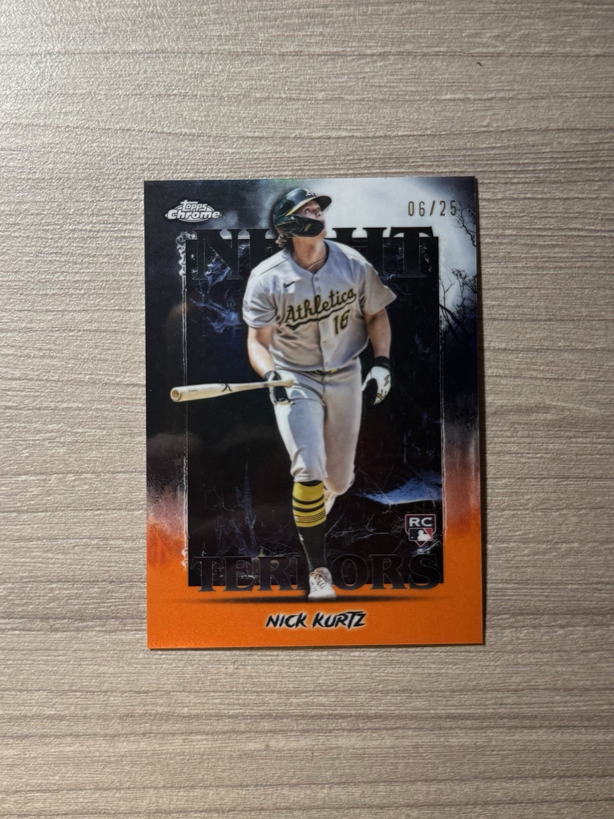 2025 Topps Chrome Update Nick Kurtz Night Terrors RC Rookie Card Orange /25