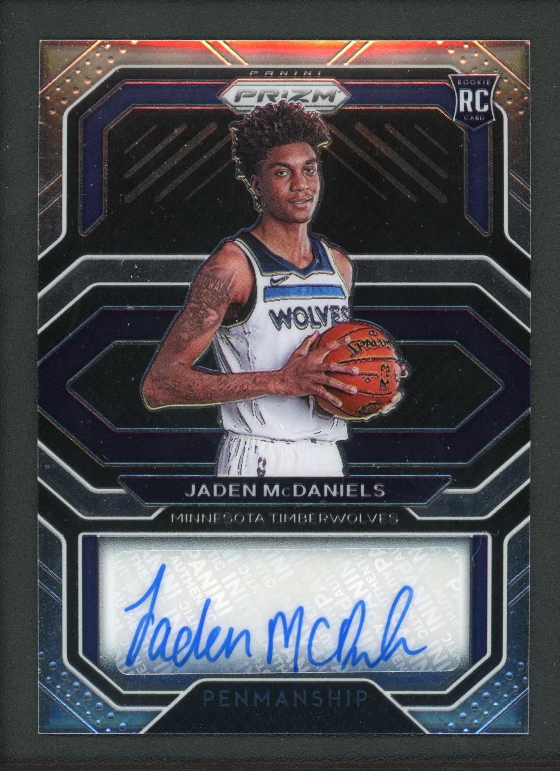 2020-21 JADEN MCDANIELS AUTO PANINI PRIZM PENMANSHIP ROOKIE RC AUTOGRAPHS