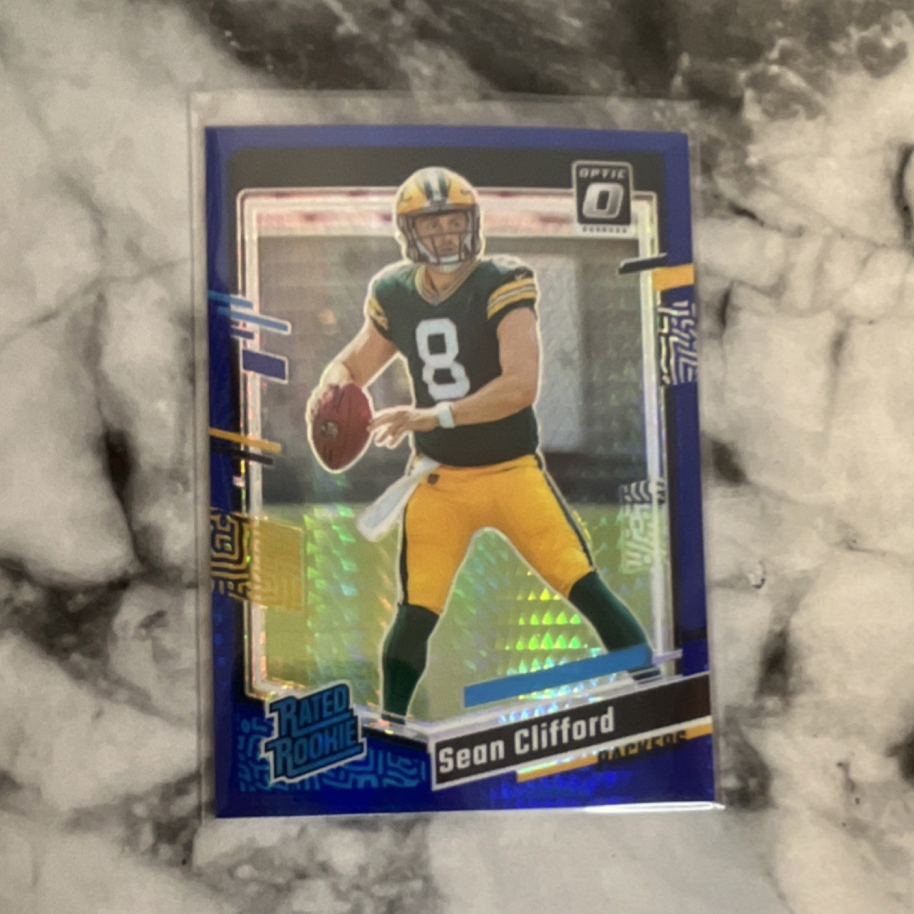 Panini 2023 Donruss Optic Sean Clifford #242 Blue Scope Prizm Football Card
