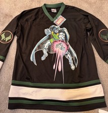 Marvel Doctor Doom Graphic Jersey Long Sleeve T-Shirt Black Green Size M