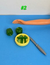 MATTEL BARBIE FOOD GREEN PEPPER SLICES KITCHEN LITTLES ACCESSORIES COMB.SHIPPING