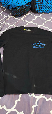 Gallery Dept. Men s S Black Cotton Long Sleeve Crew Neck Logo Graphic T-Shirt