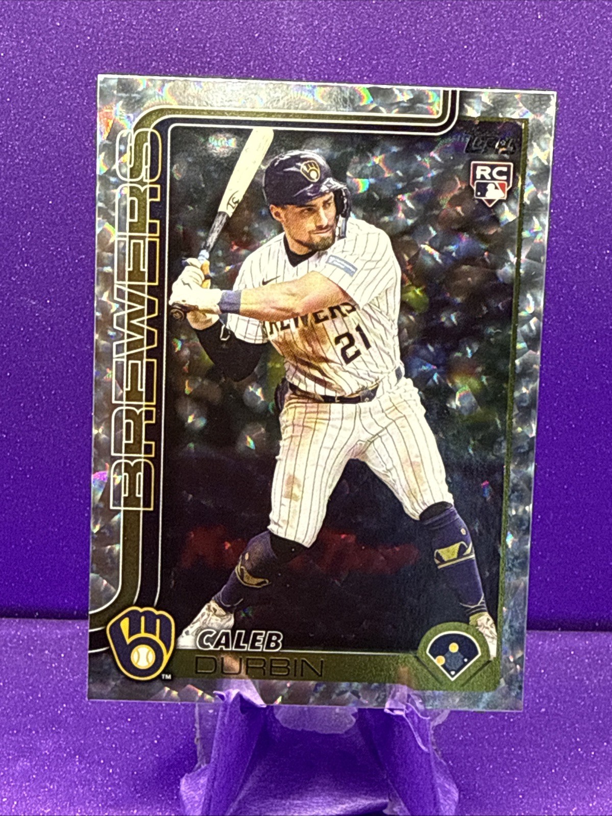 2025 Topps Update- Caleb Durbin (RC) HOLO FOIL #US170, Brewers
