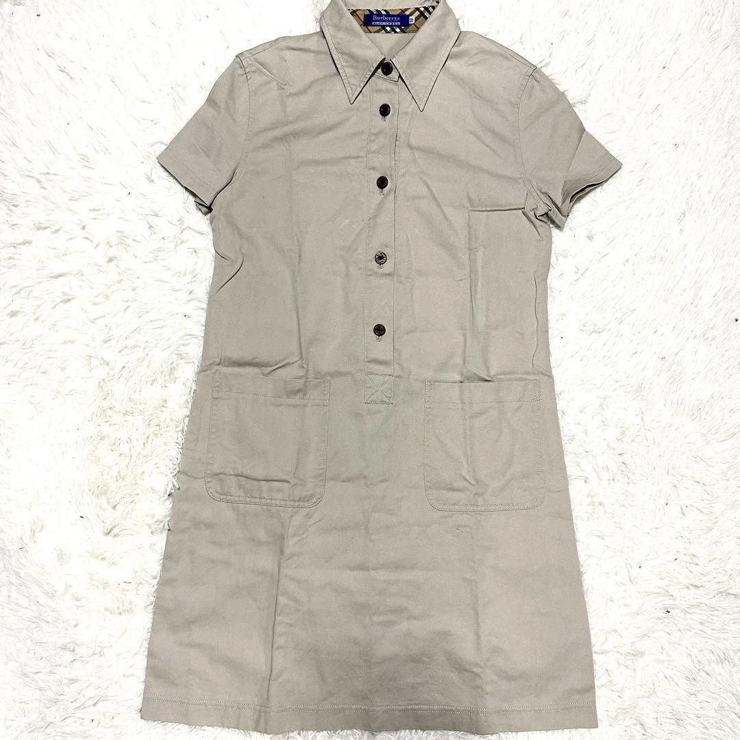 Abito Camicia Burberry Etichetta Blu Beige Taglia 38 M Usatonte Elega