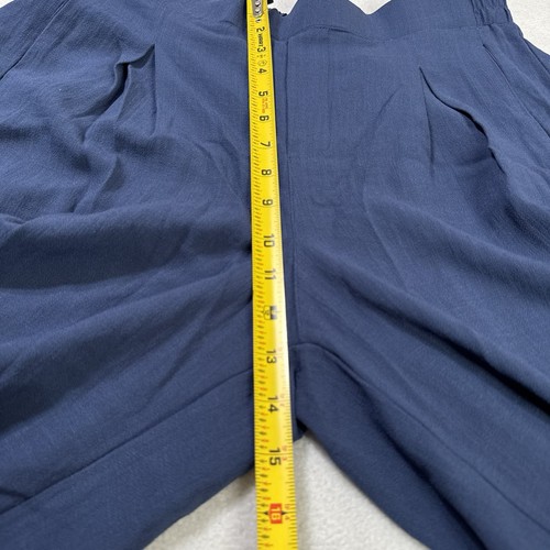 Halara Hose weites Bein LARGE blau hoher Bund geteilter Saum plissiert Palazzo neu mit Etikett - Bild 8 von 17