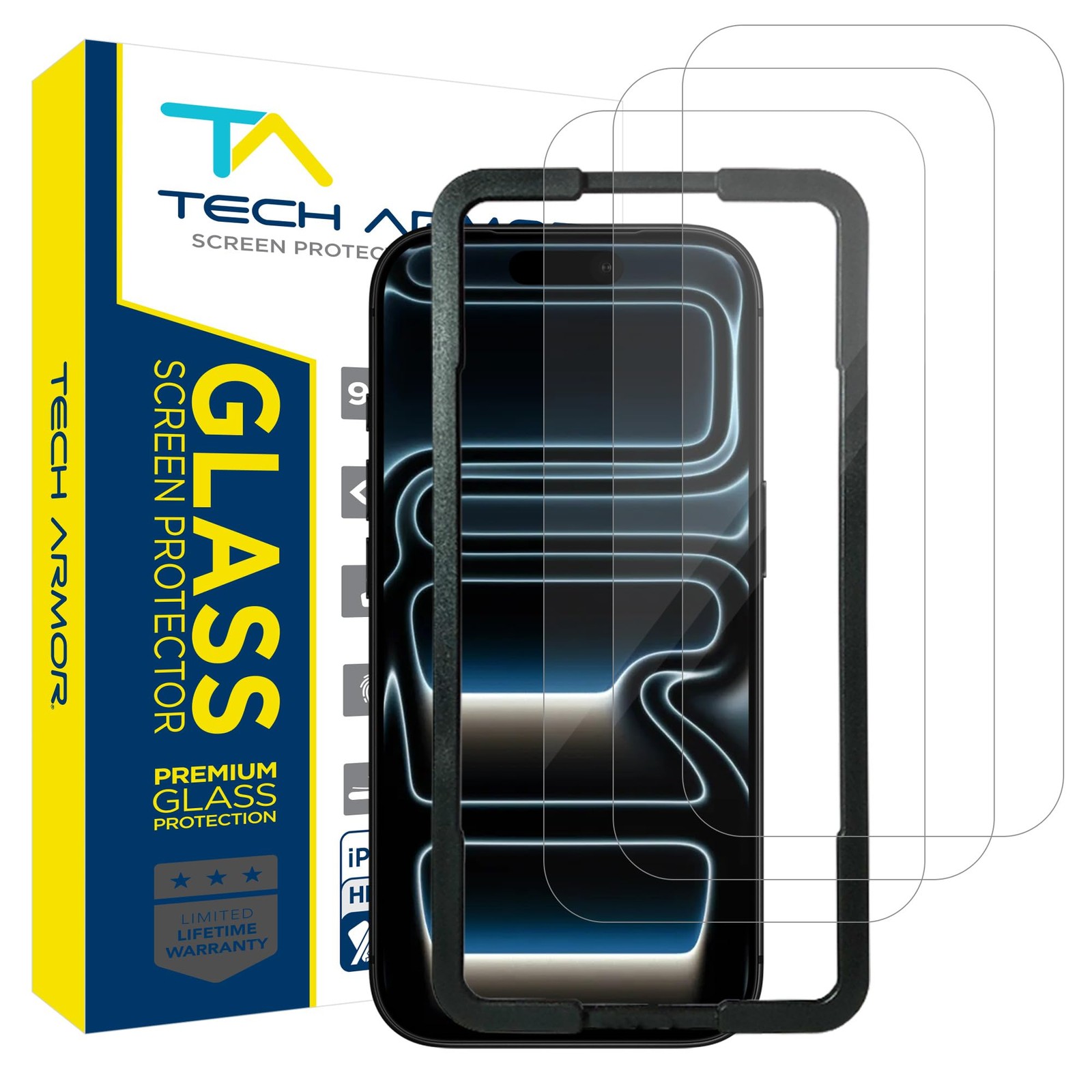 Tech Armor for iPhone 17 Pro Screen Protector Glass 6.3 inch - Ballistic Temp...