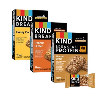 KIND Breakfast Bars, Variety Pack, Honey Oat, Almond Butter, and Peanut Butte...